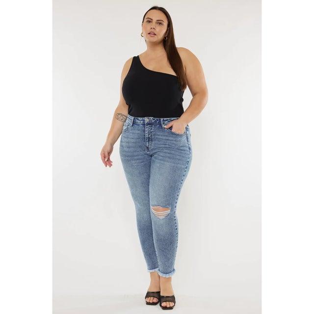 Plus size clothes  Royal blue cropped leggings - Apples and Pears