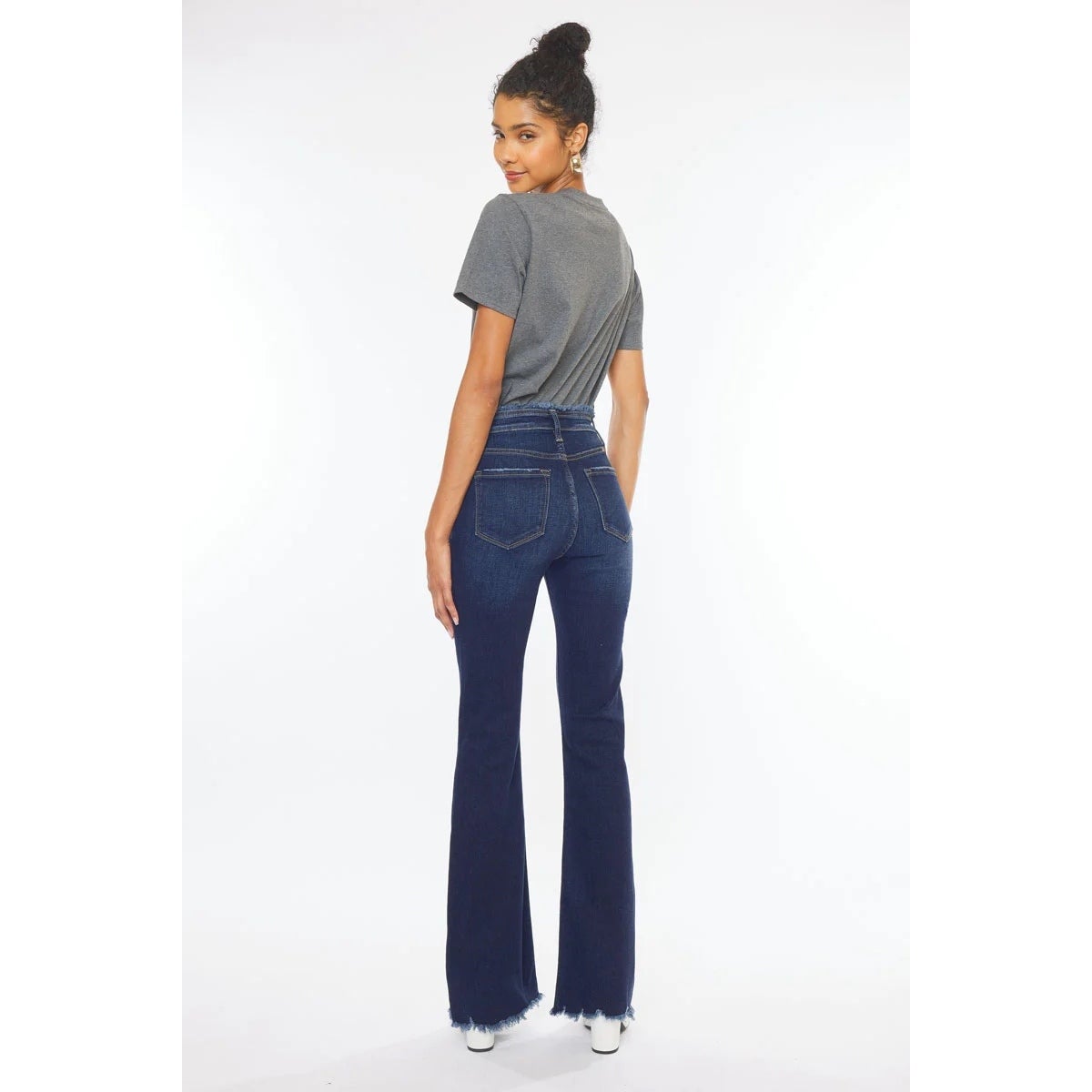 Kancan V-Waistband Slit Flare Pants – Simply Monroe Style